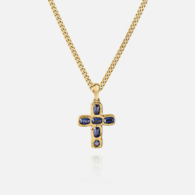 Gemstone Cross Pendant - Tanzanite