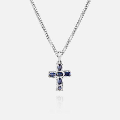 Gemstone Cross Pendant - Tanzanite