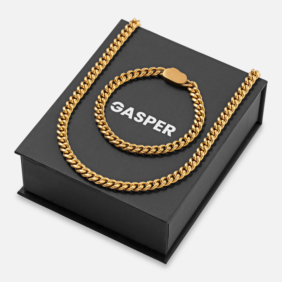 6mm Cuban Gift Set - Gold
