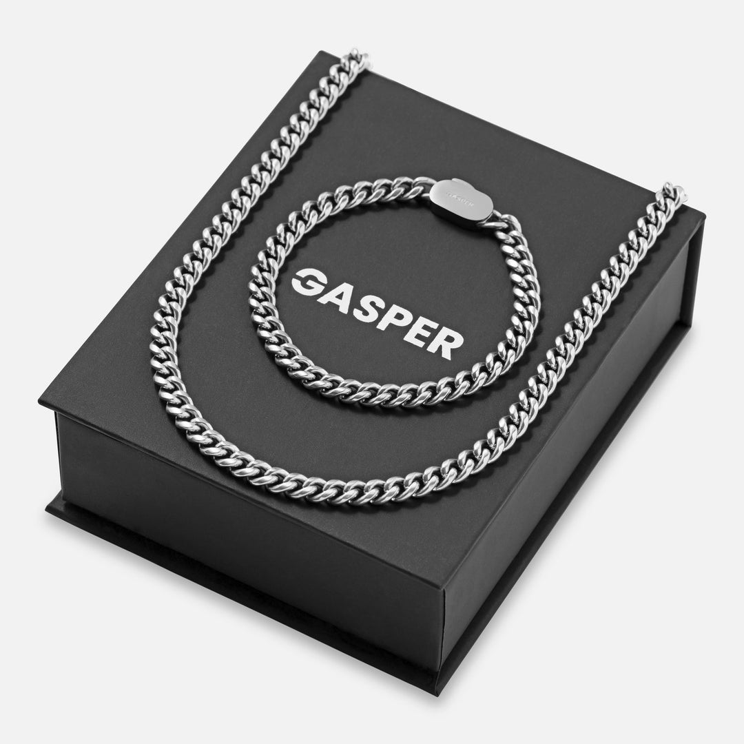 6mm Cuban Gift Set - Silver