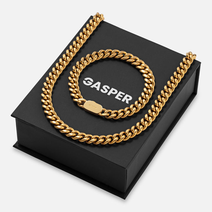 8mm Cuban Gift Set - Gold