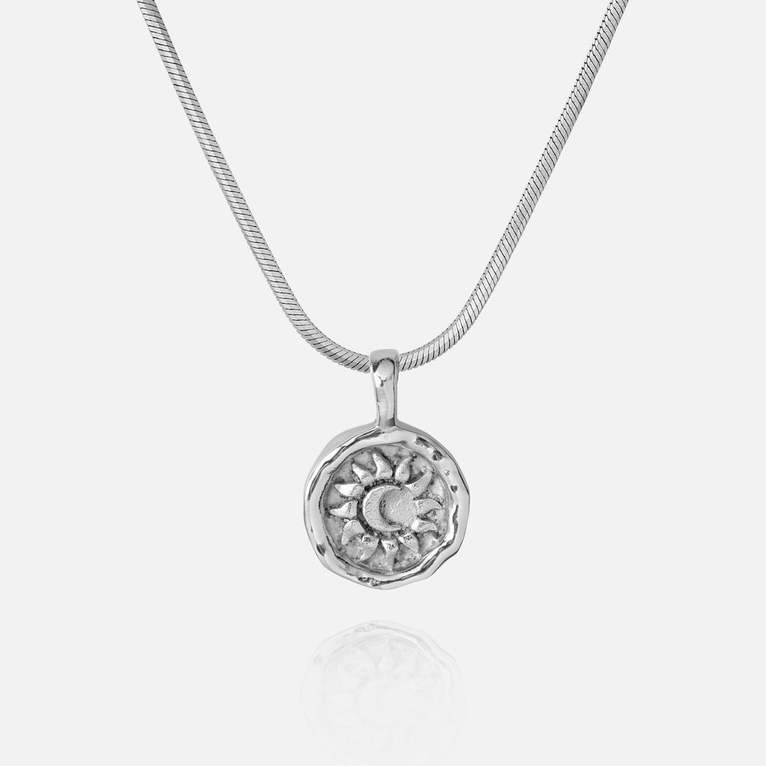 Eclipse Pendant in Silver on Octagon chain