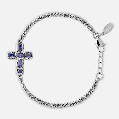 Gemstone Cross Bracelet - Tanzanite
