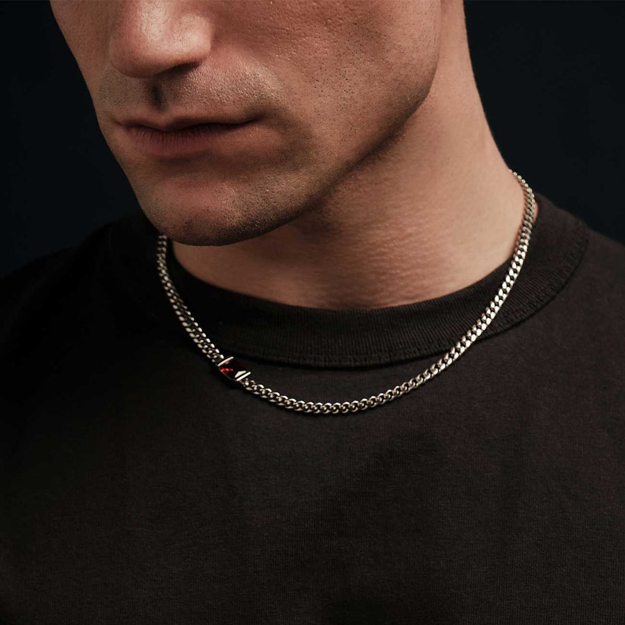 Chip Chain - Red Garnet