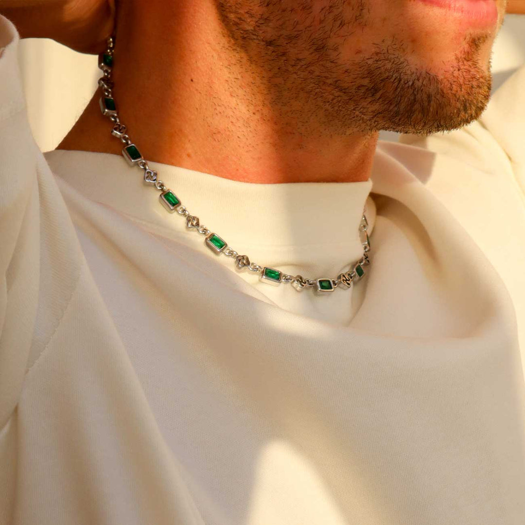 Gemstone Necklace, Emerald | Premium Chain | GASPER.CO