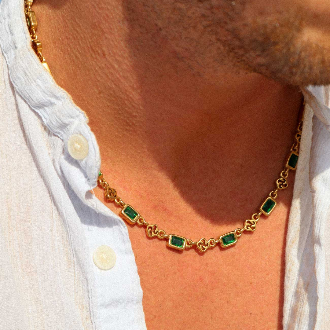 Gemstone Necklace, Emerald | Premium Chain | GASPER.CO