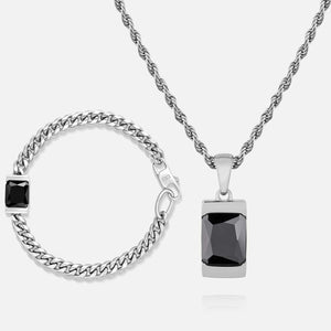 Chip Bracelet Set - Onyx