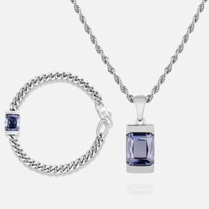 Chip Bracelet Set - Tanzanite