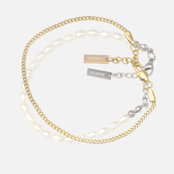 Micro Pearls + Cuban Stack | Premium Bracelet Stacking | GASPER.CO