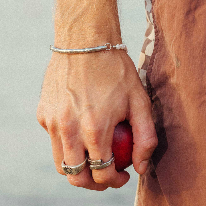 Reef Bracelet, Sun Signet Ring and Coil Ring worn