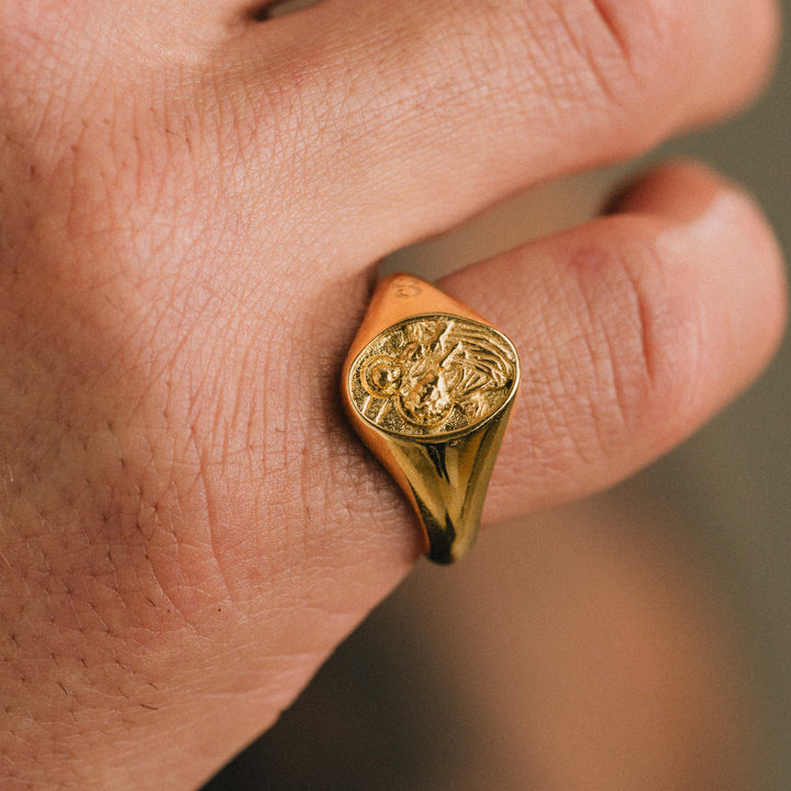 St. Christopher Ring on model