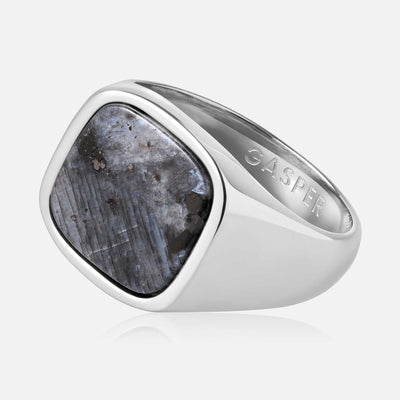 Square Ring - Black Spectrolite