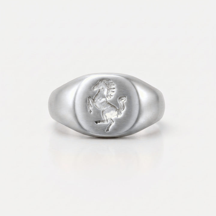 Stallion Signet Ring - Silver