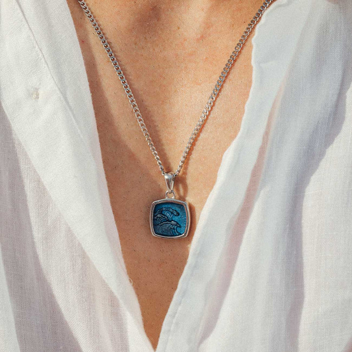 Wave Pendant worn