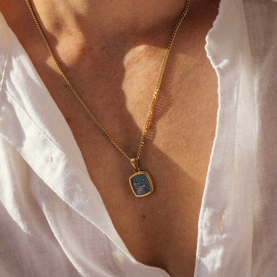 Wave Pendant worn